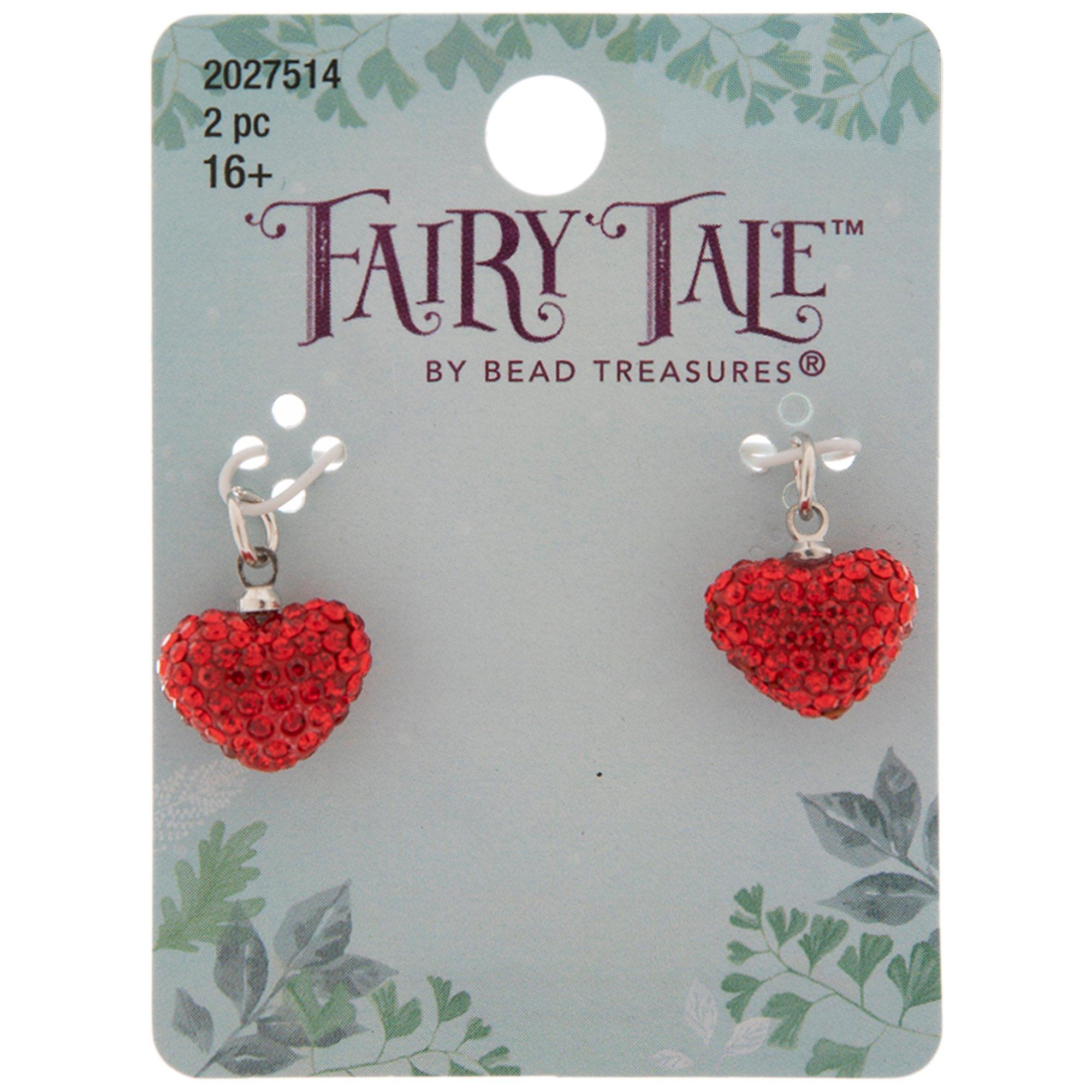 Red Rhinestone Heart Charms