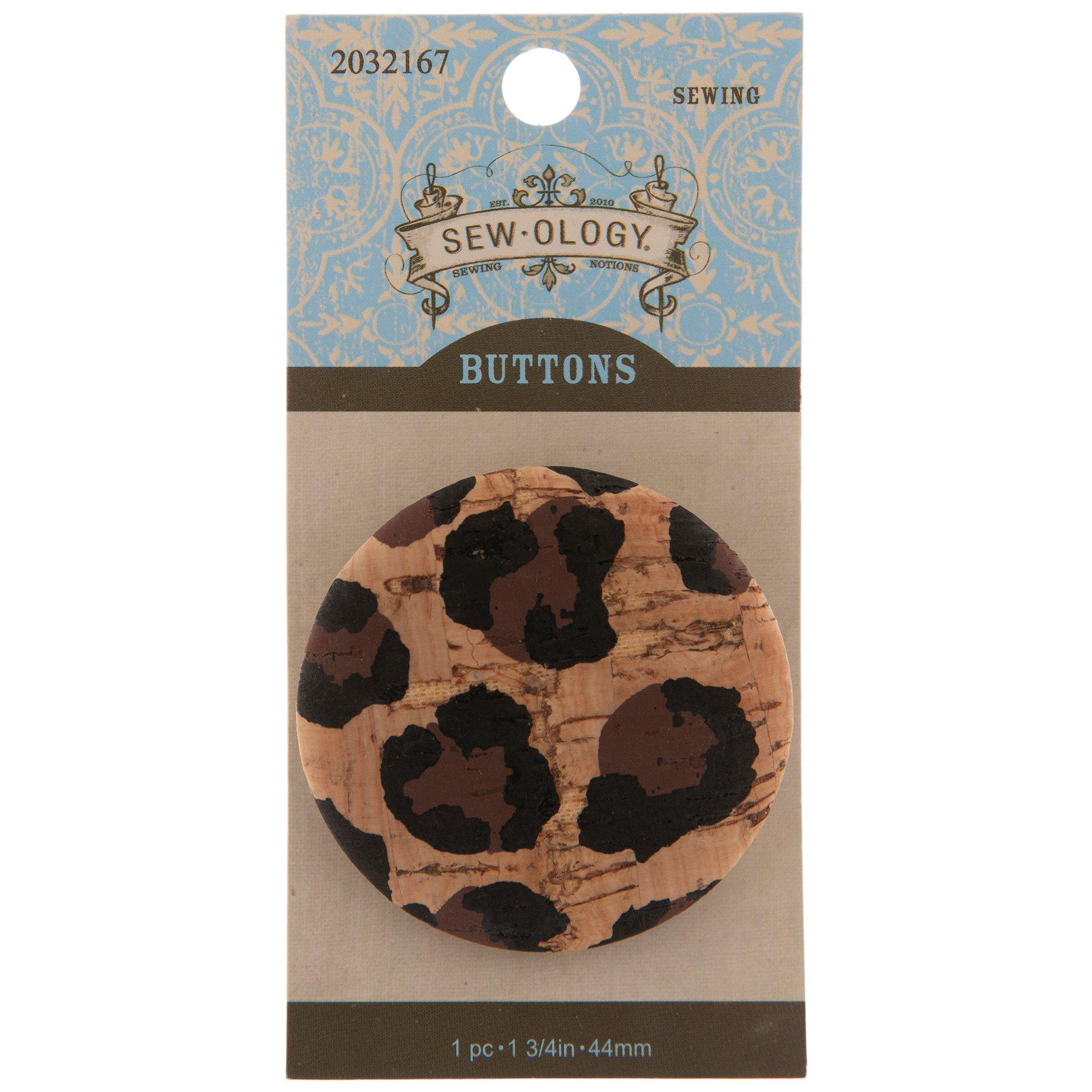 Cheetah Print Cork Shank Button 44mm Hobby Lobby 2032167