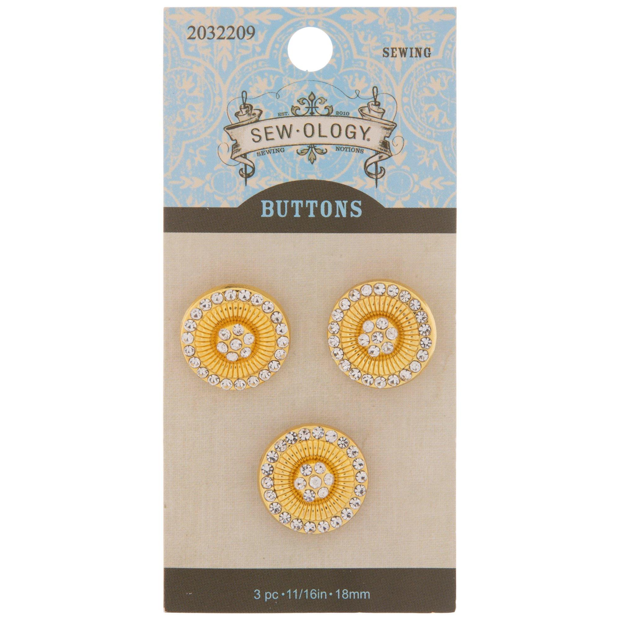 Gold Rhinestone Shank Buttons 18mm Hobby Lobby 2032209