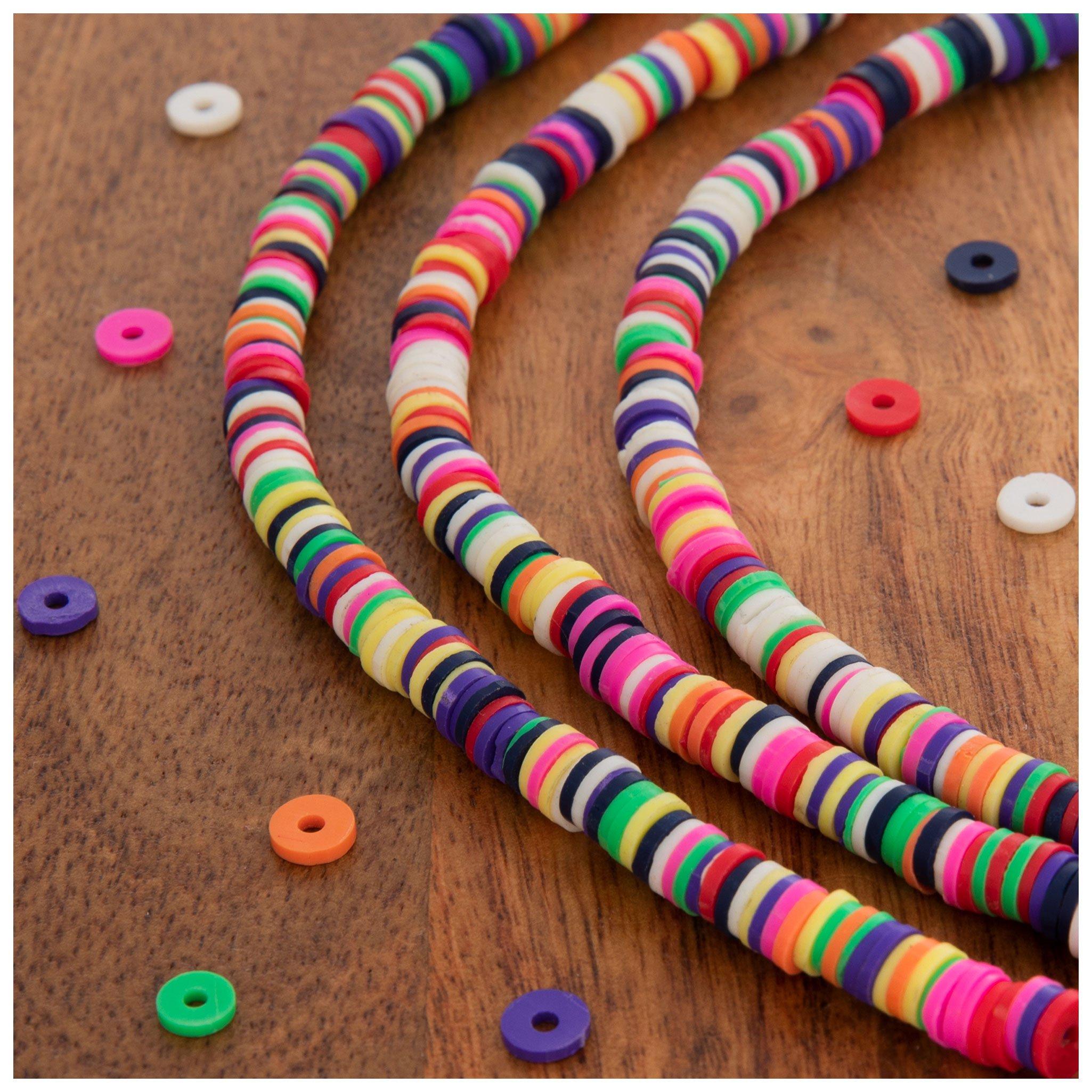 SUNNYCLUE 610Pcs 10 Colors Handmade Polymer Clay Bead Strands