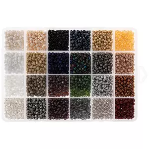 Neutral & Metallic Round Glass Seed Beads - 6/0
