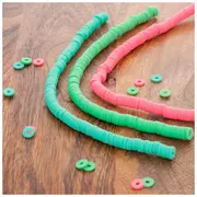 Pink, Teal & Green Clay Disc Bead Strands
