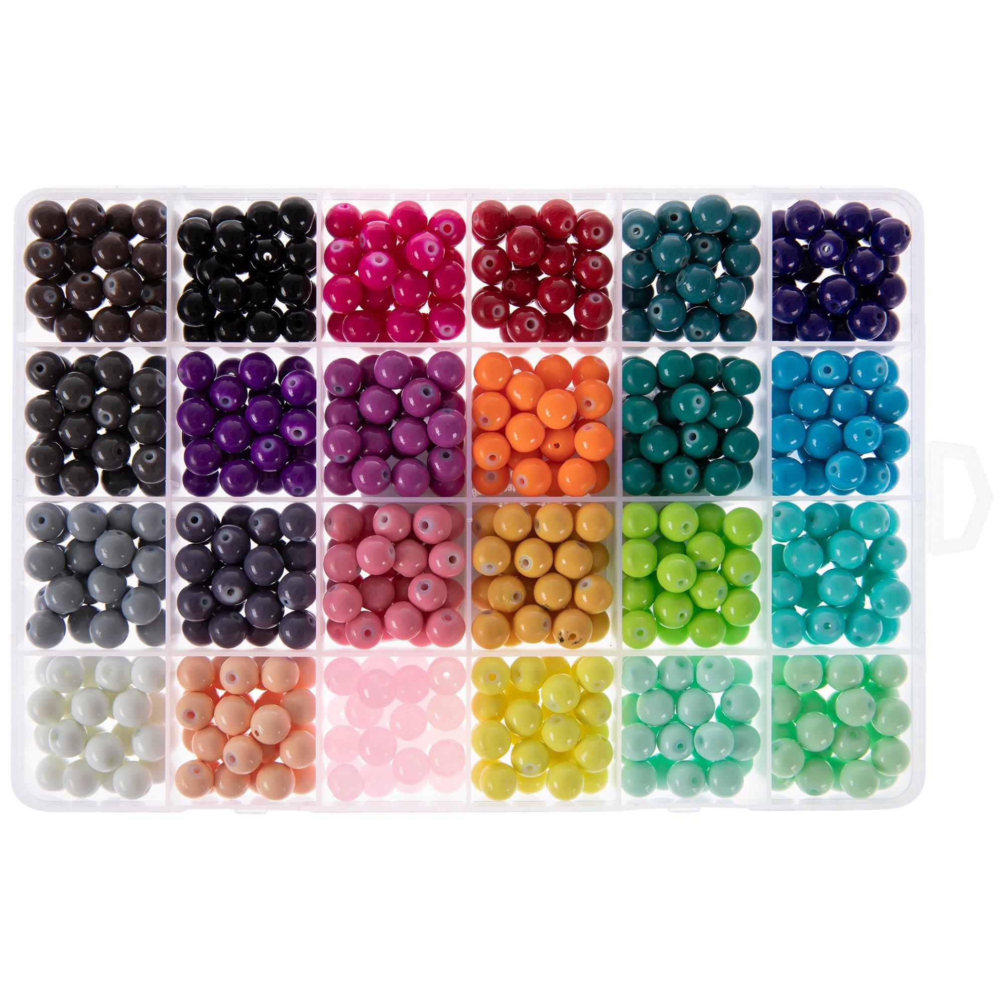 Assorted Round Coated Glass Beads - 8mm, Hobby Lobby