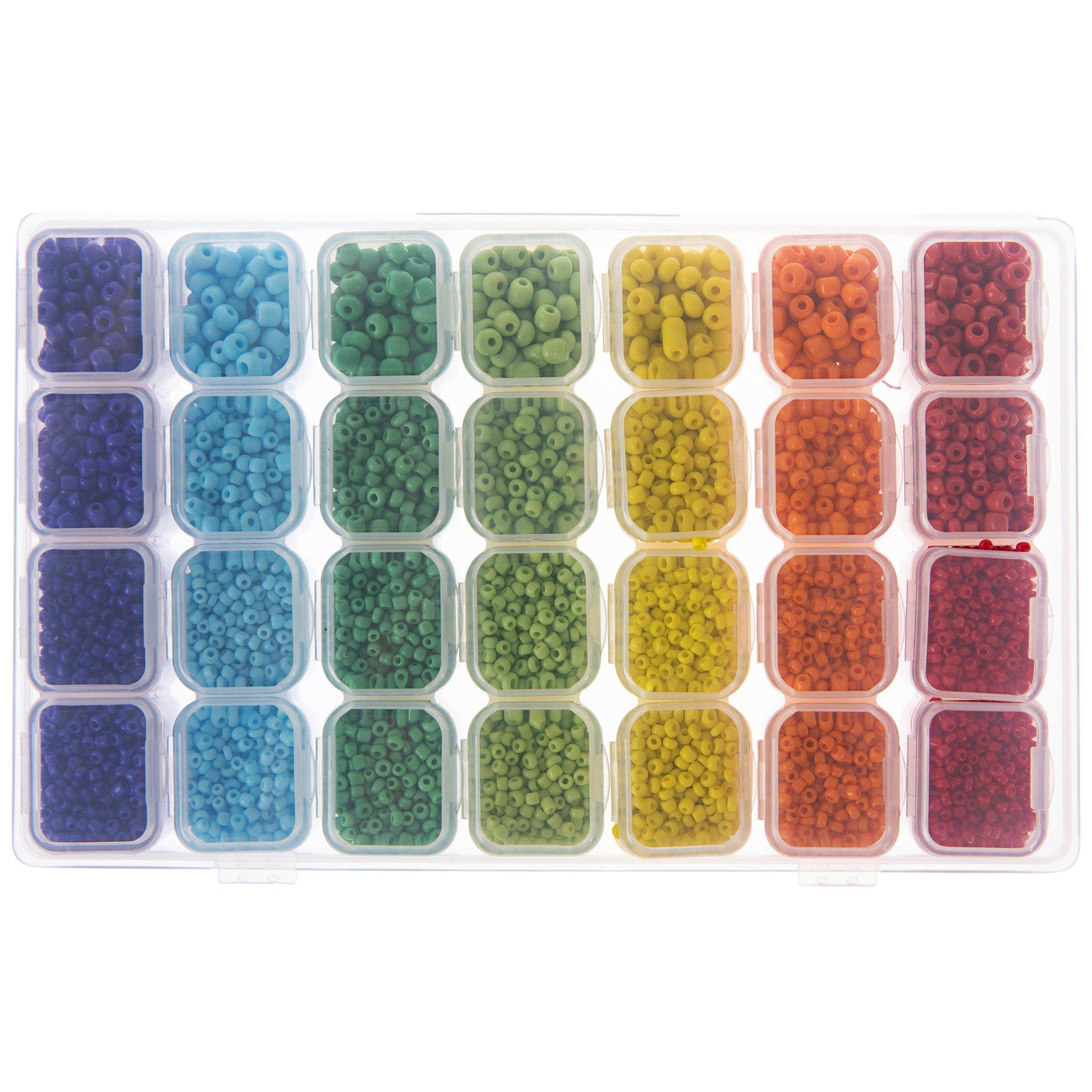 Bright Multi-Color Round Glass Seed Beads