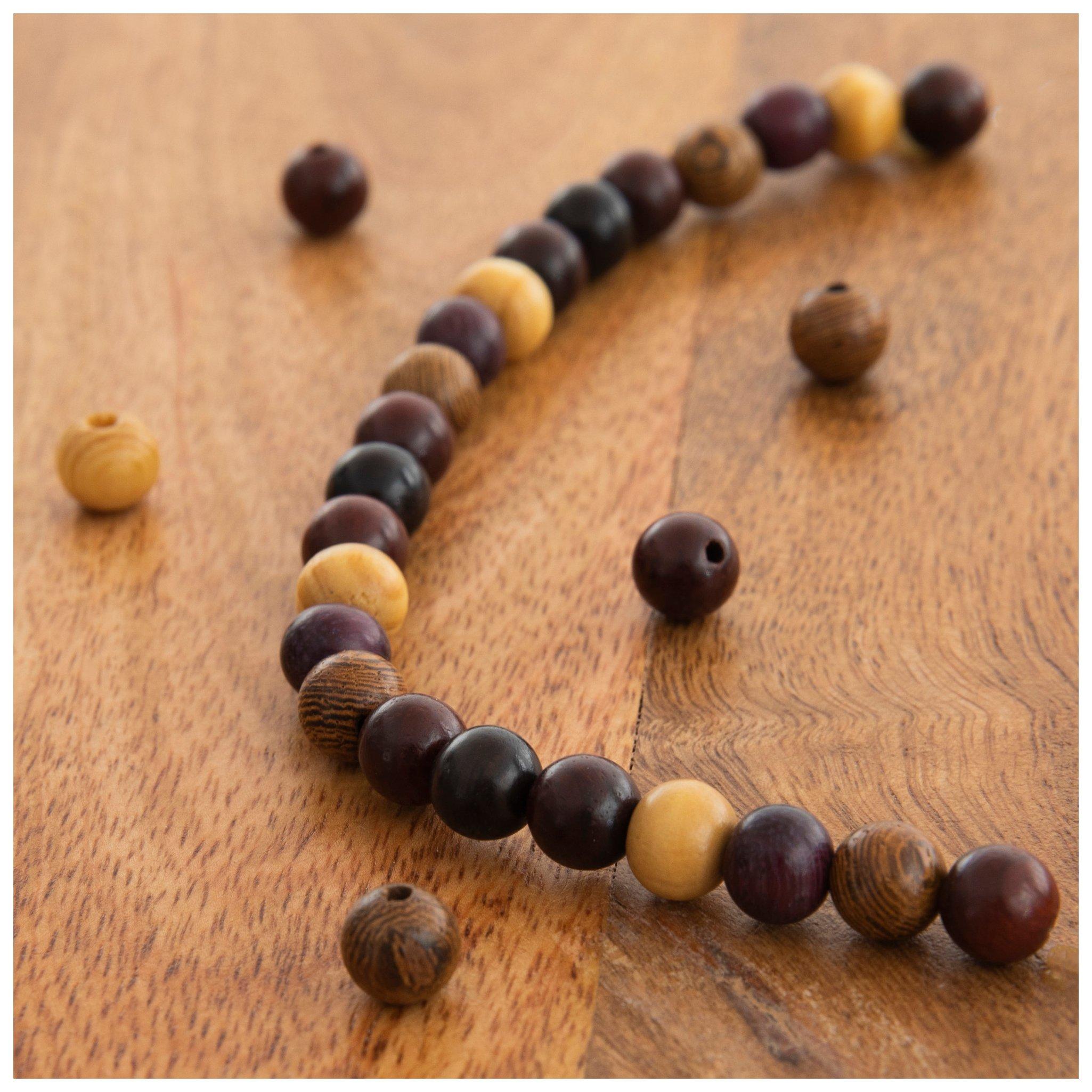 Wooden Wood Beads Jewelry Supplies Red Wooden Beads long Strand Round Wood  Beads