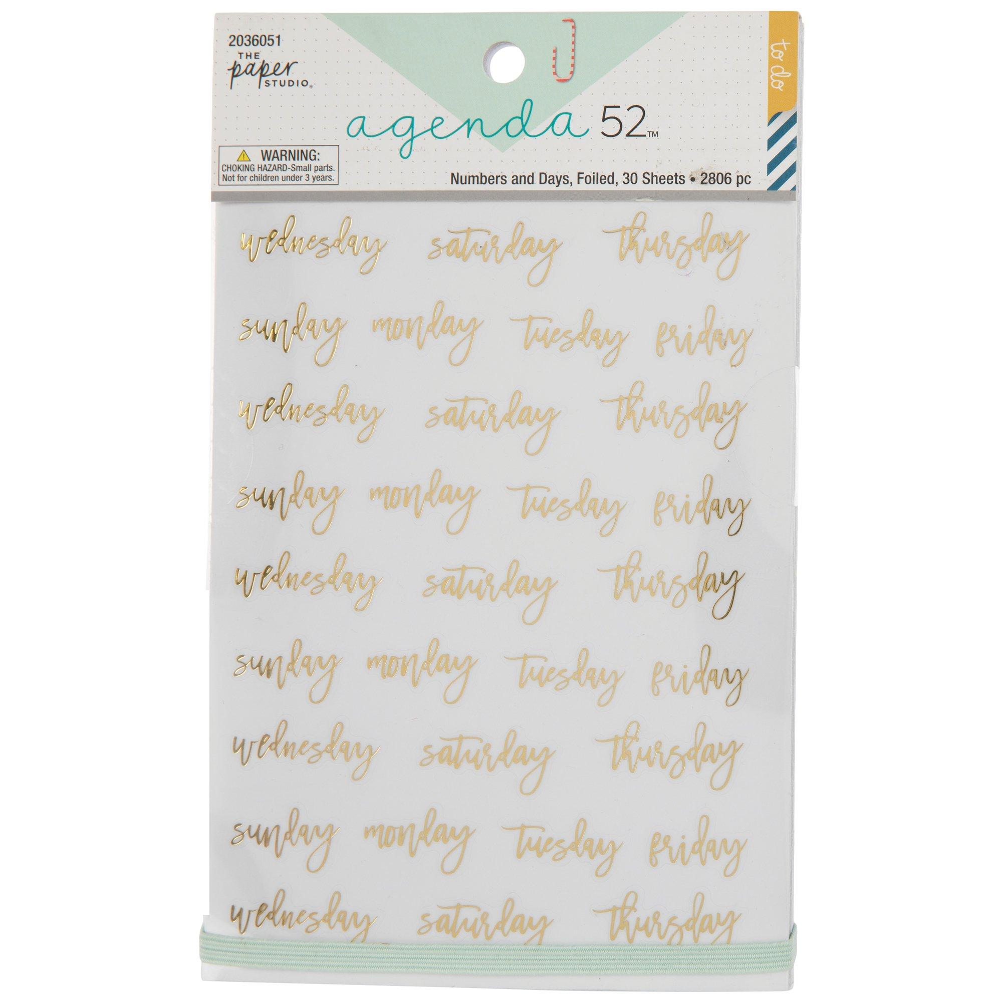 Days & Numbers Foil Stickers, Hobby Lobby