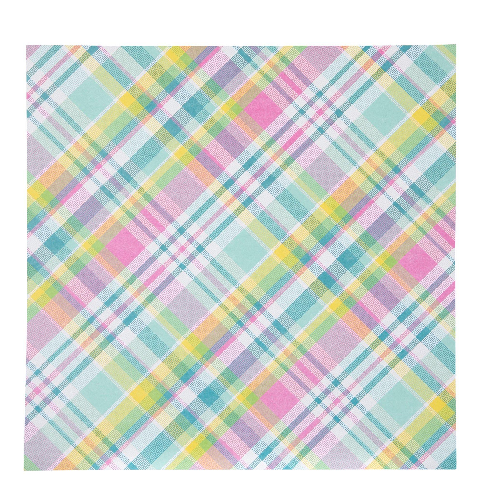 Pastel Plaid Scrapbook Paper 12" x 12" Hobby Lobby 2036317