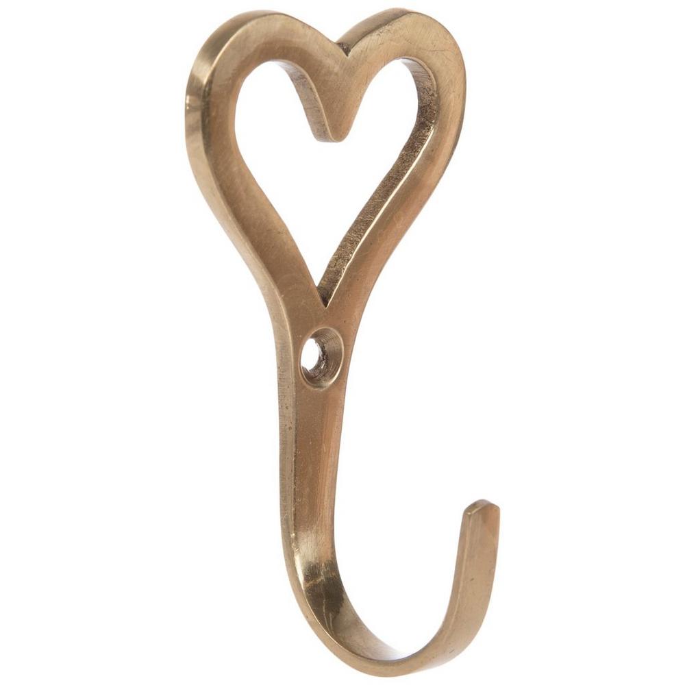 Gold Heart Metal Wall Hooks