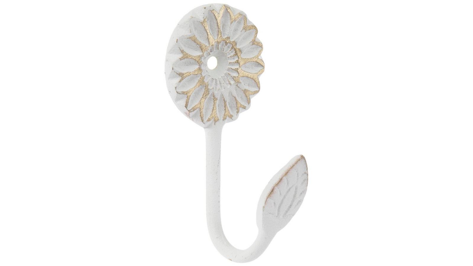 White & Gold Flower Metal Wall Hook | Hobby Lobby | 2037273