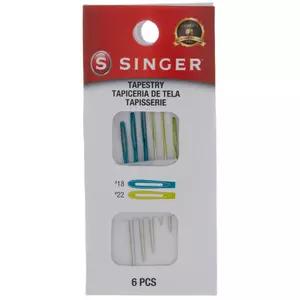 SINGER Tapestry Hand Needles, Set of 6 Sewing Needles, Sizes 18 & 22