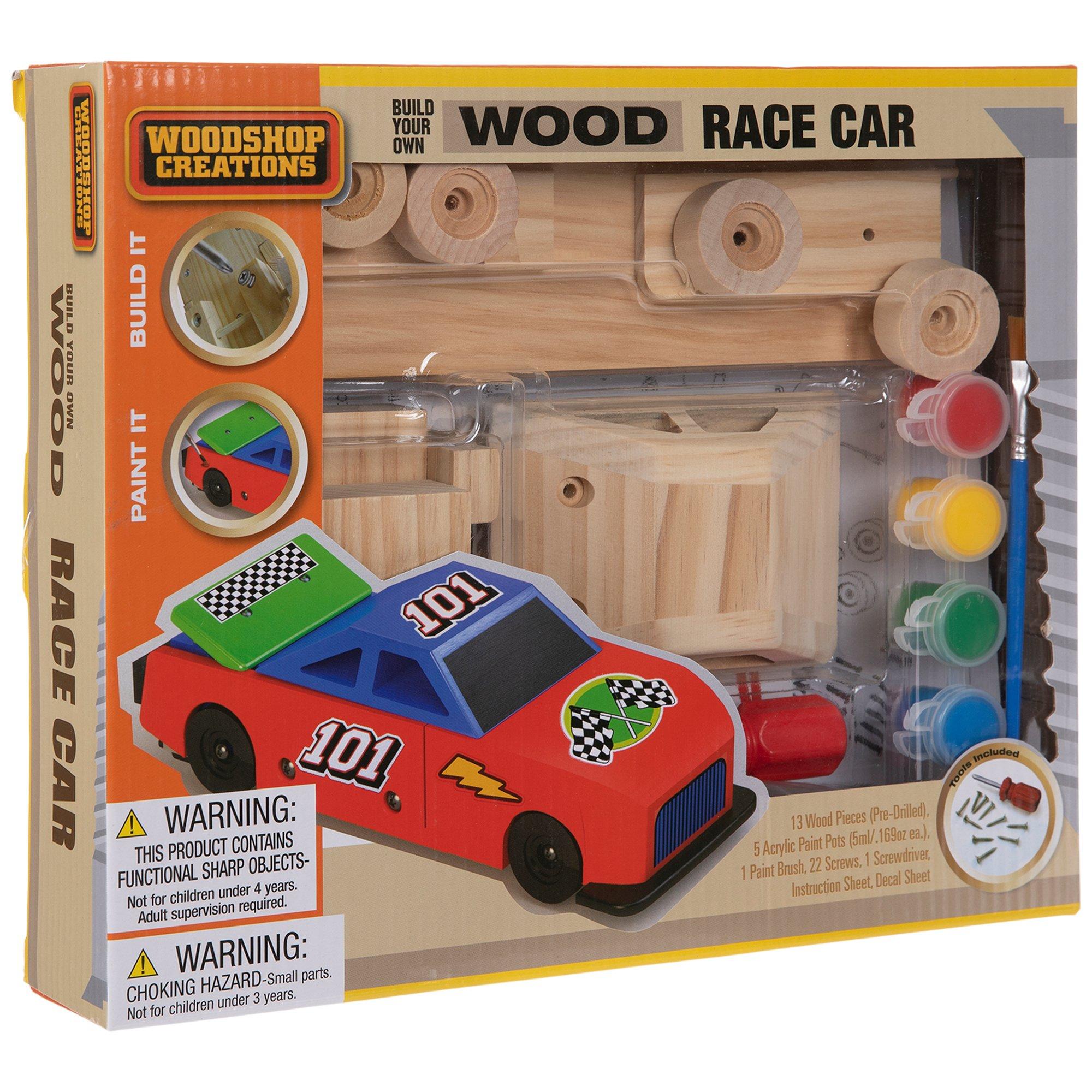 Syncfun Build & Paint Your Own Wooden Race Car Art & Craft Kit DIY