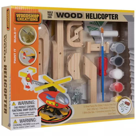 Build Your Own Wood Helicopter Kit, Hobby Lobby
