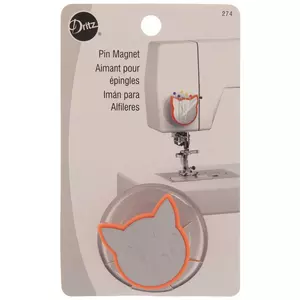 Peach & Silver Cat Pin Magnet