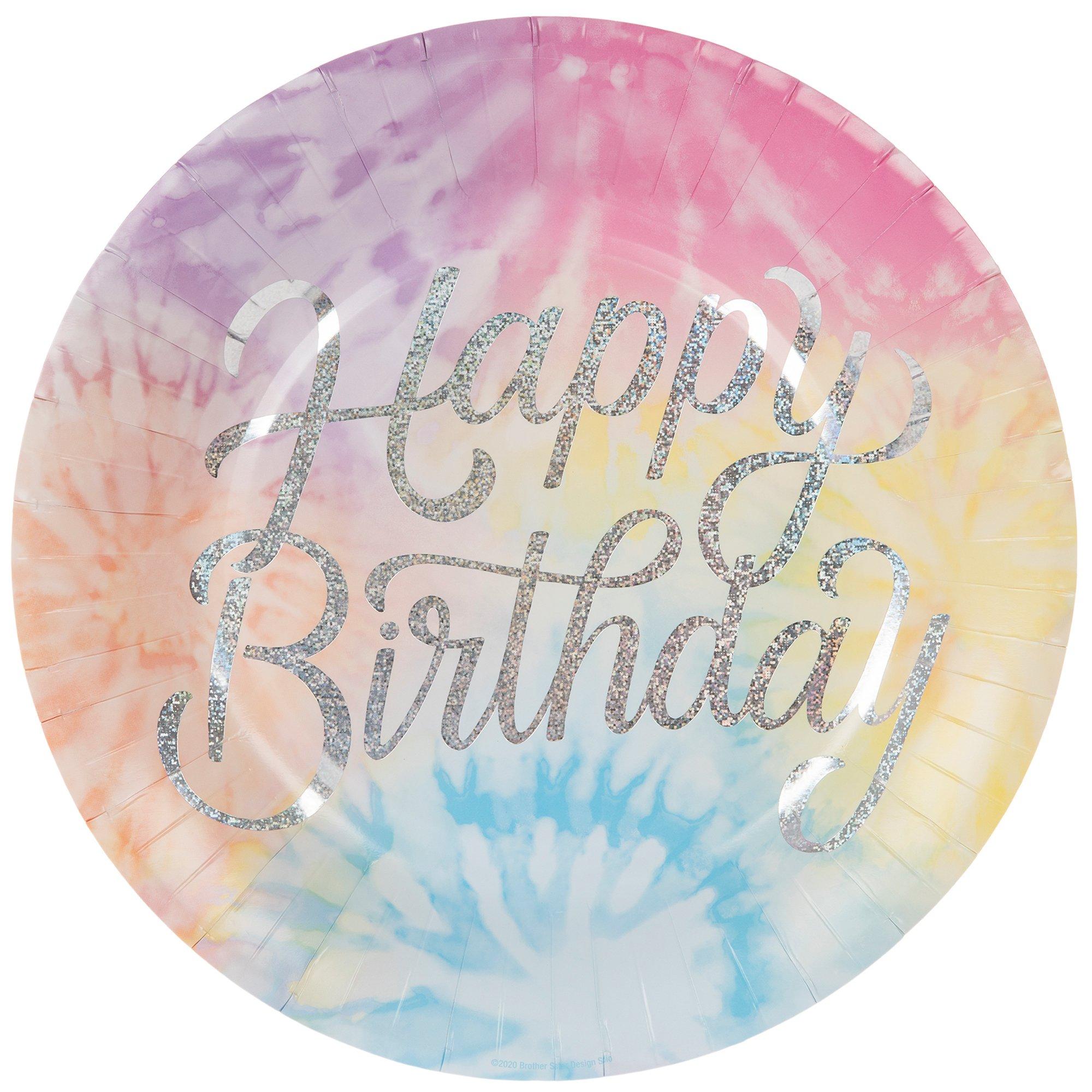 Happy Birthday TieDye Paper Plates Large Hobby Lobby 2045656