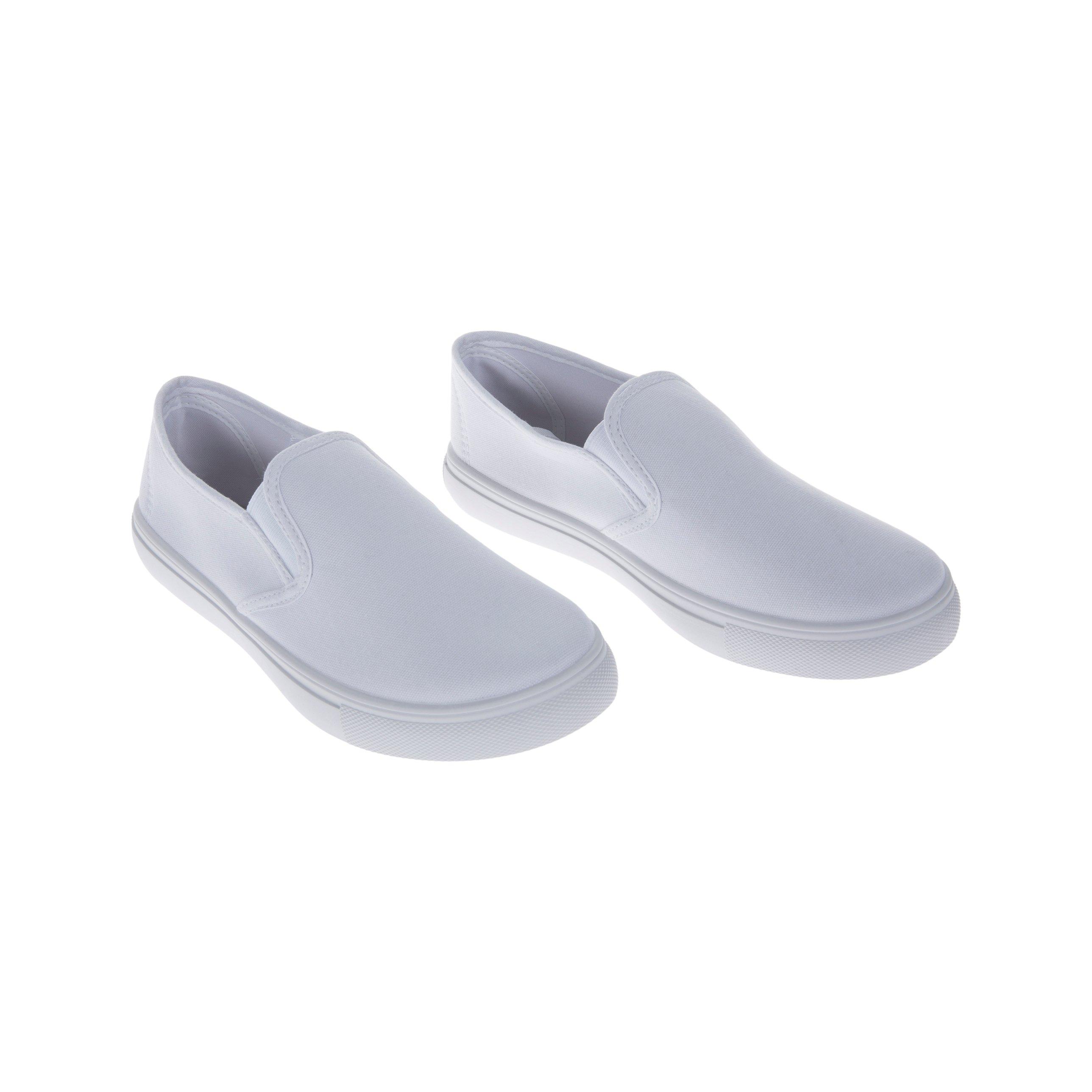 White slip on outlet tennis shoes