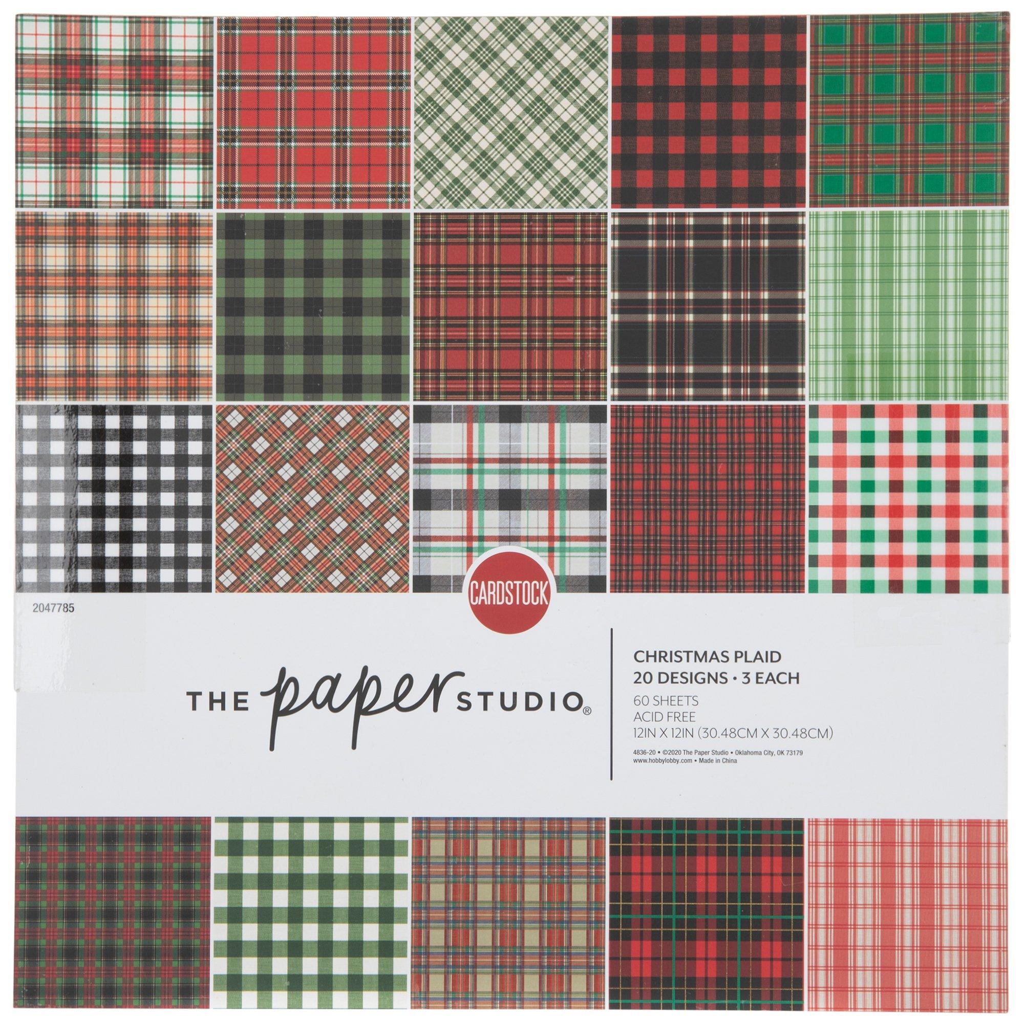 Red Black Buffalo Plaid Double Sided Paper Cardstock 12x12