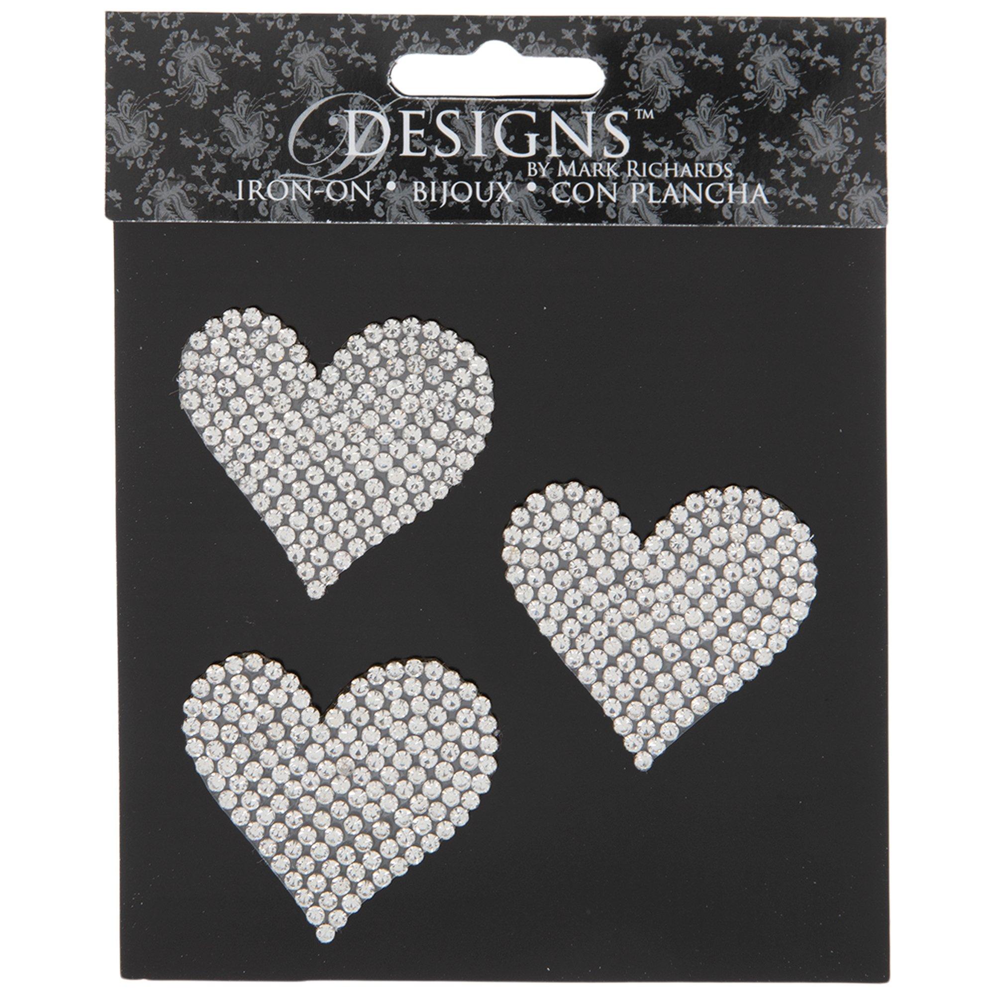 Silver Hearts Rhinestone IronOn Appliques Hobby Lobby 2048593