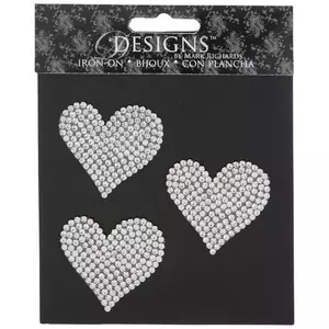 Red Heart Patches ( 5-Pack) Heart Embroidered Iron on Heart Patch