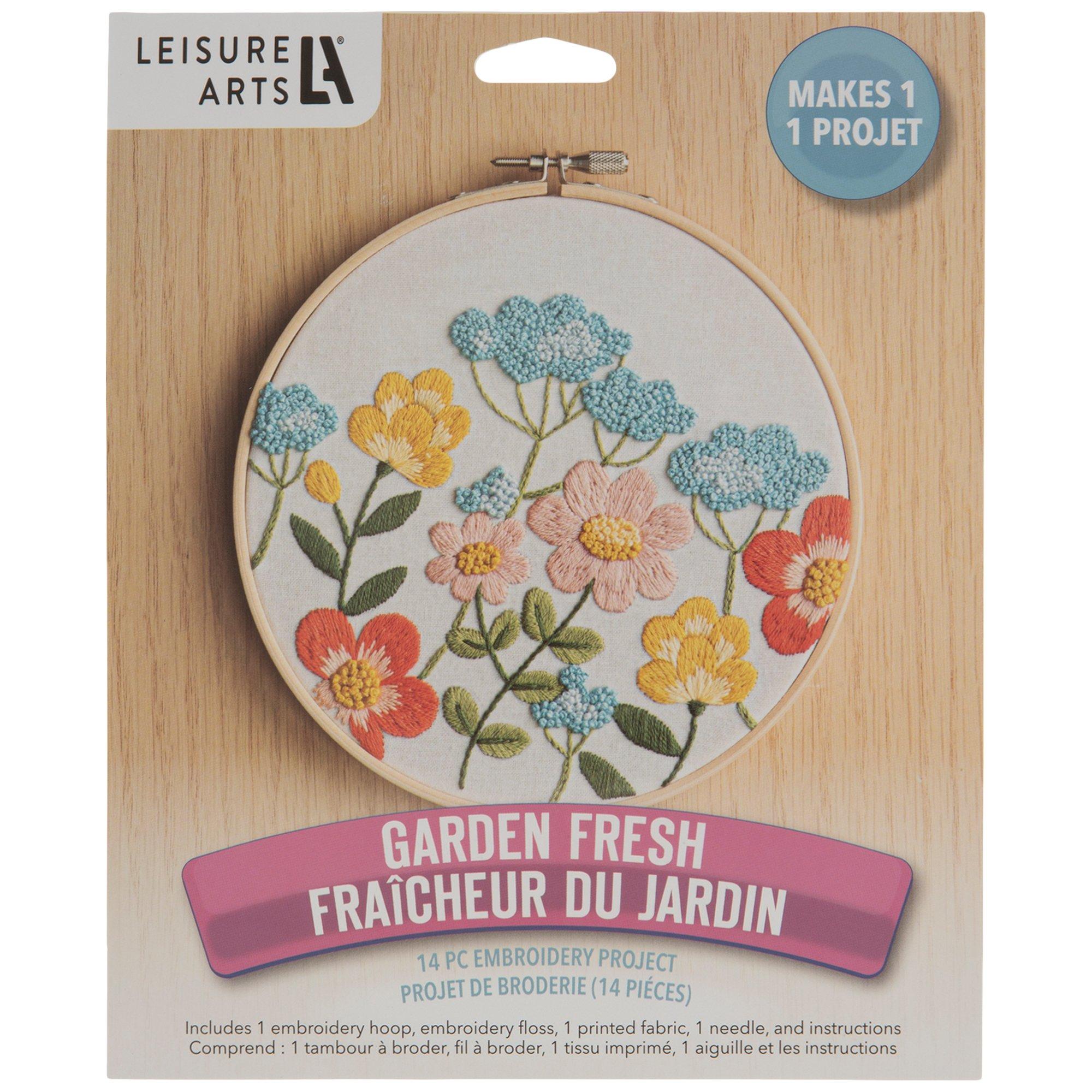 Leisure Arts Embroidery Kit 6 Yellow & Blue Flowers - embroidery kit for  beginners - embroidery kit for adults - cross stitch kits - cross stitch  kits for beginners - embroidery patterns