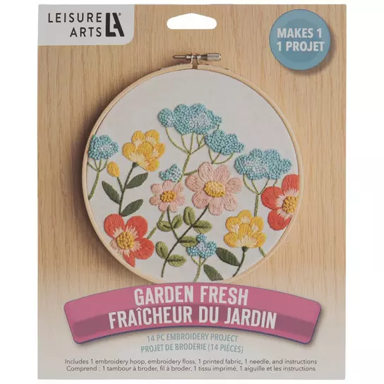 Leisure Arts Kit Embroidery 6 Garden Fresh
