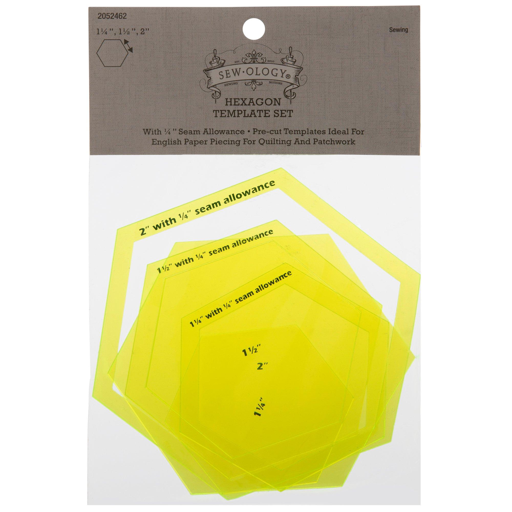 Yellow Hexagon Quilting Templates, Hobby Lobby