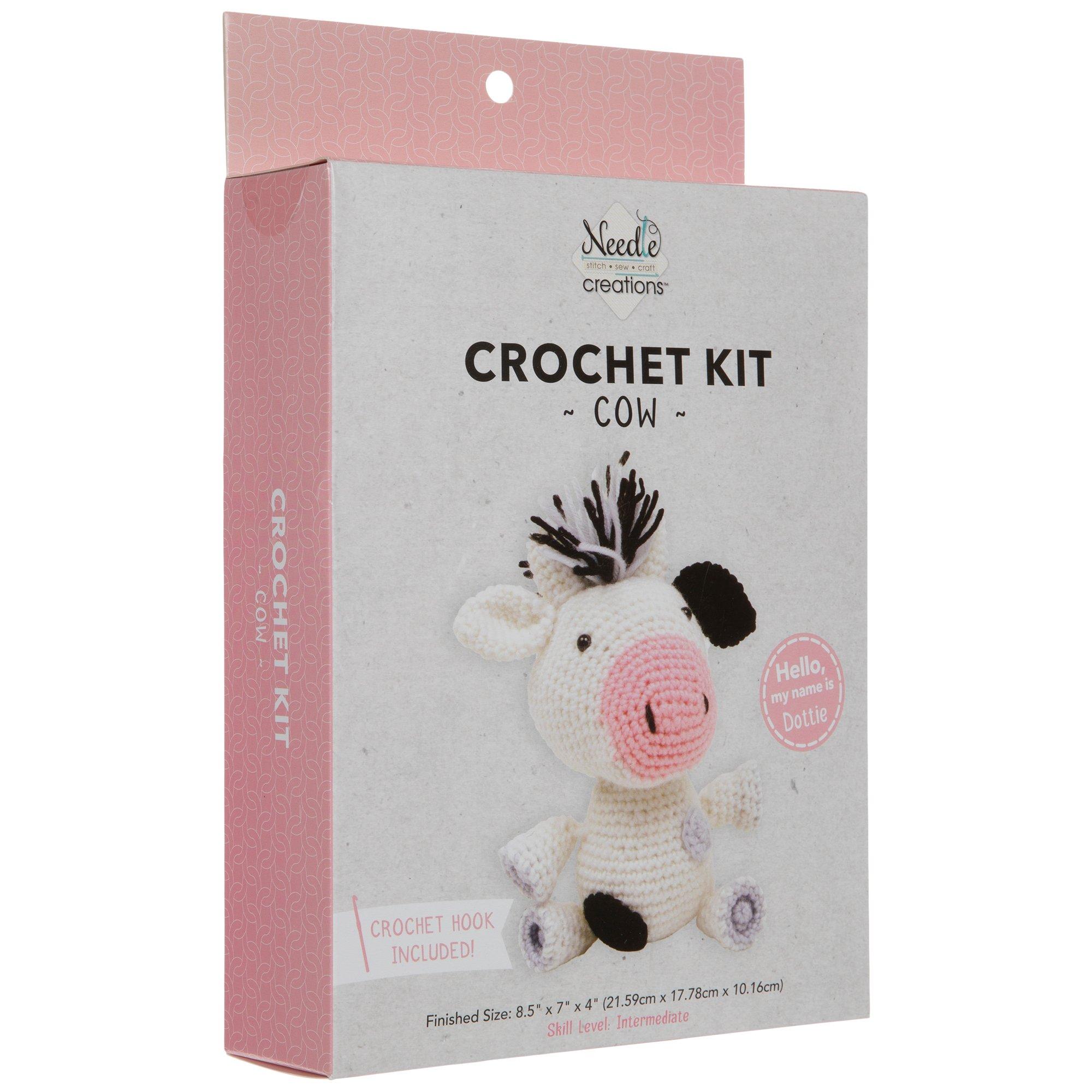 Fabric Editions Needle Creations Crochet Kit-Cow NCCRCHKT-COW - GettyCrafts