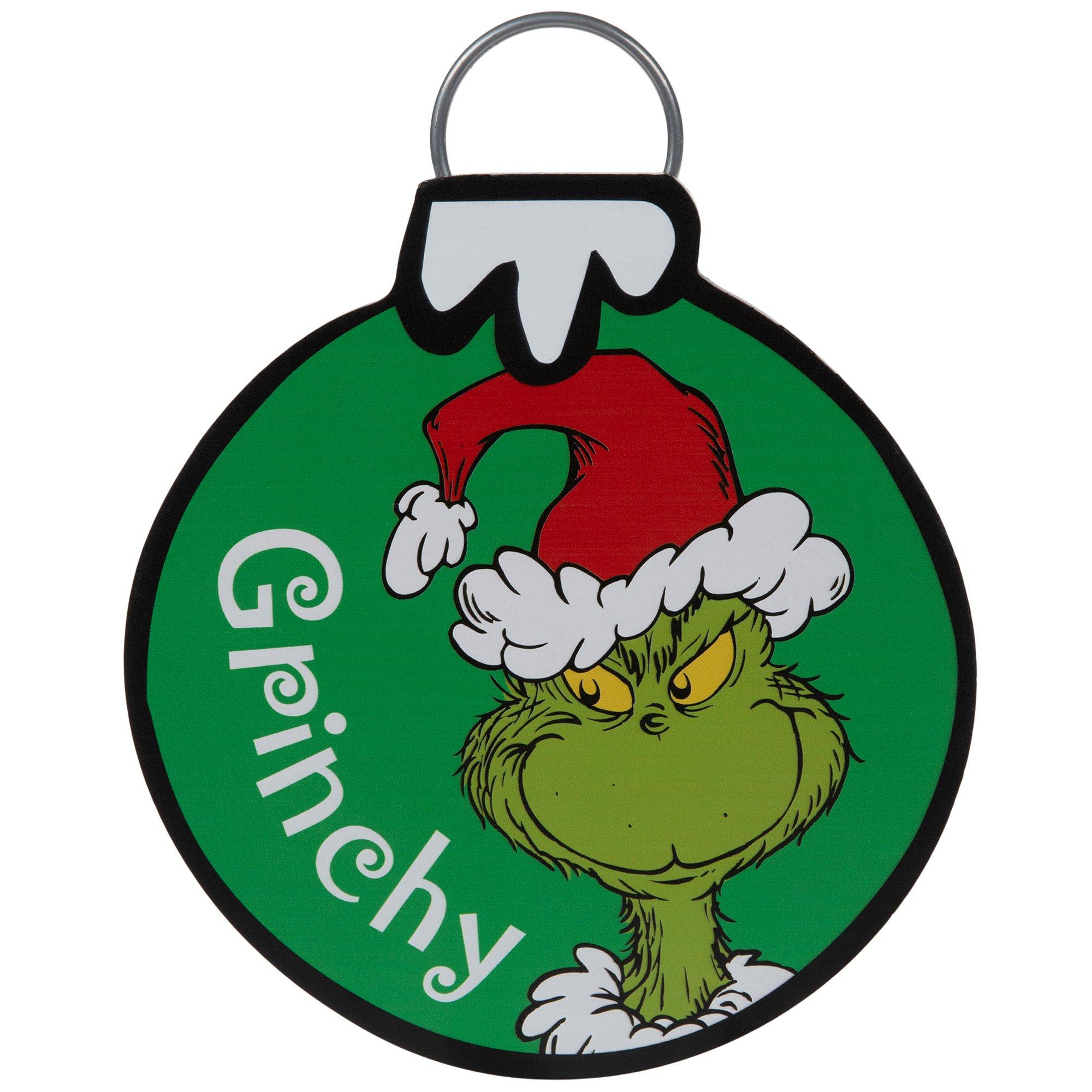 Grinchy Ornament Wood Wall Decor