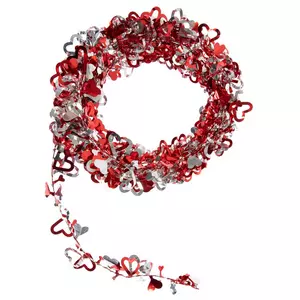 Red Valentine Heart Wreaths Tinsel Heart Shaped Wreaths With - Temu