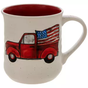 Red Patriotic Truck Mug