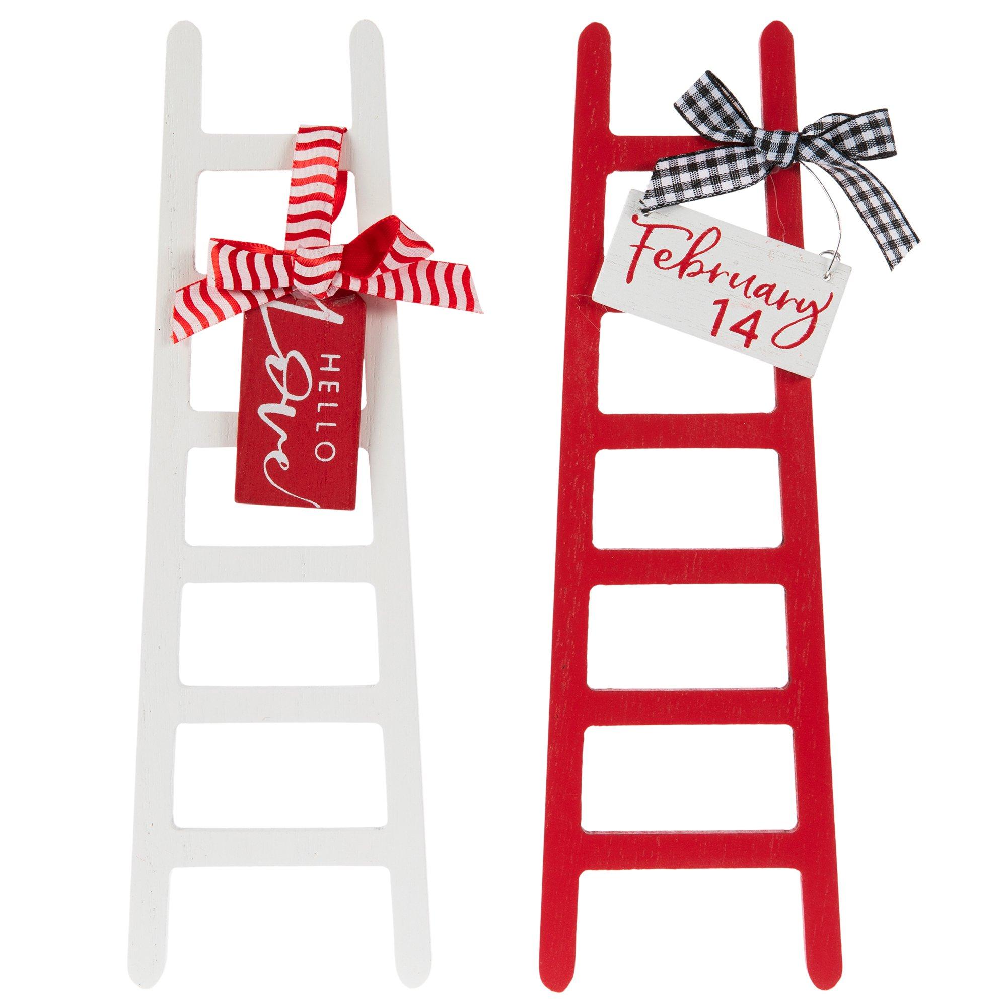 Red & White Mini Wood Ladders Hobby Lobby 205628045