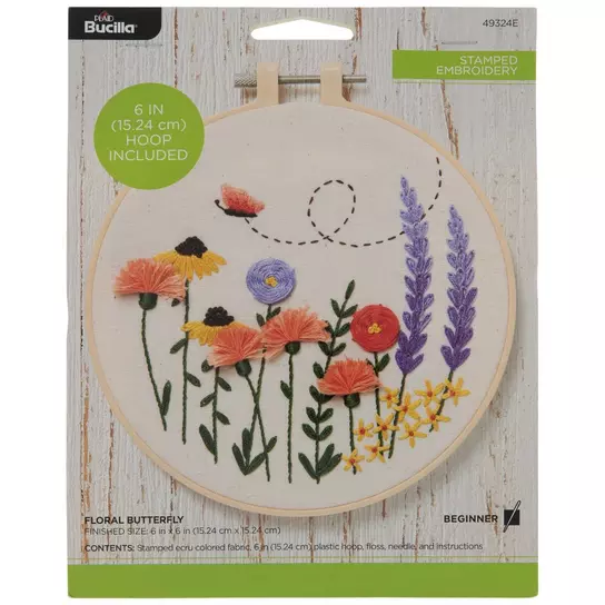 Butterfly & Flowers Embroidery Kit, Hobby Lobby