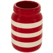 Red & White Striped Jar