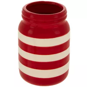 Red & White Striped Jar