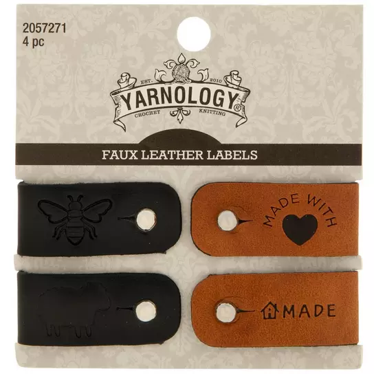 30 Pieces Handmade Tags PU Leather Tags for Crochet Items Made with Love  Tags Ha