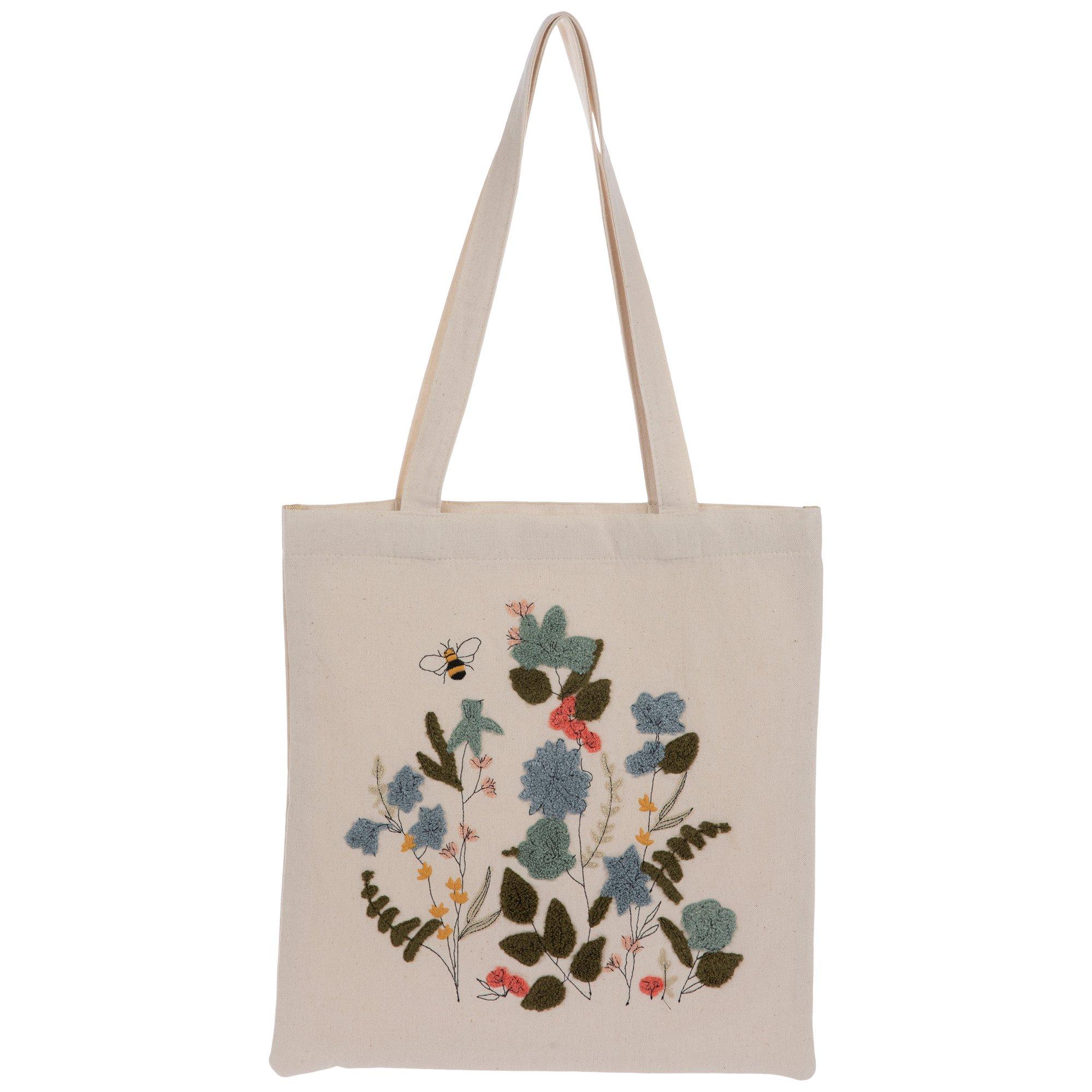 Flowers & Bee Tote Bag | Hobby Lobby | 2057313