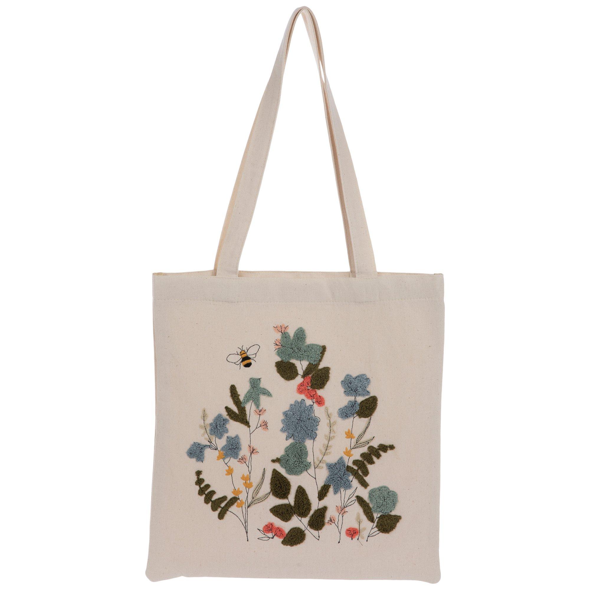 Flowers & Bee Tote Bag