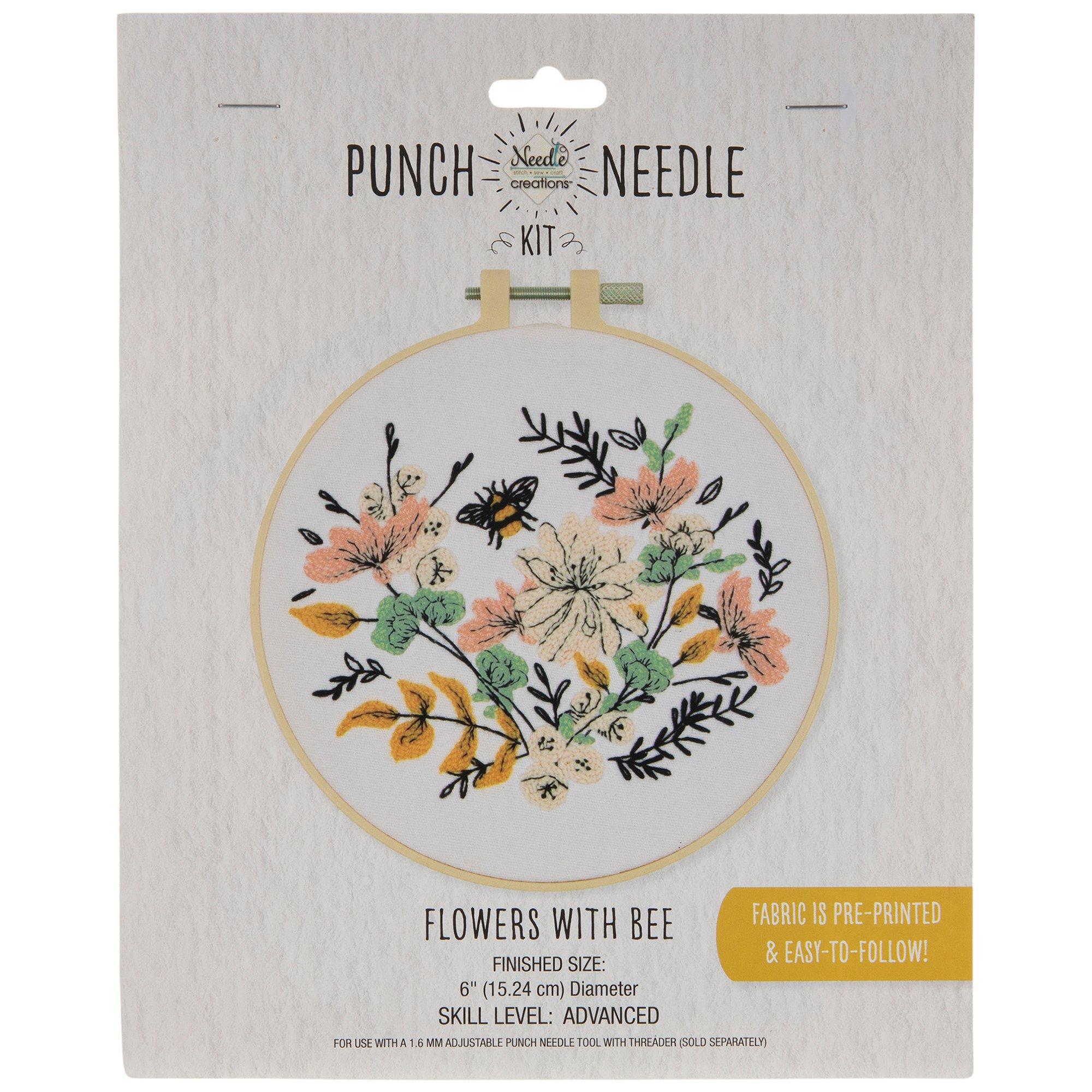 SUNFLOWERS & BEES Punch Needle Embroidery Kit 