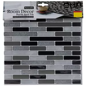 Black & Gray Rectangle Tiles Vinyl Wall Art