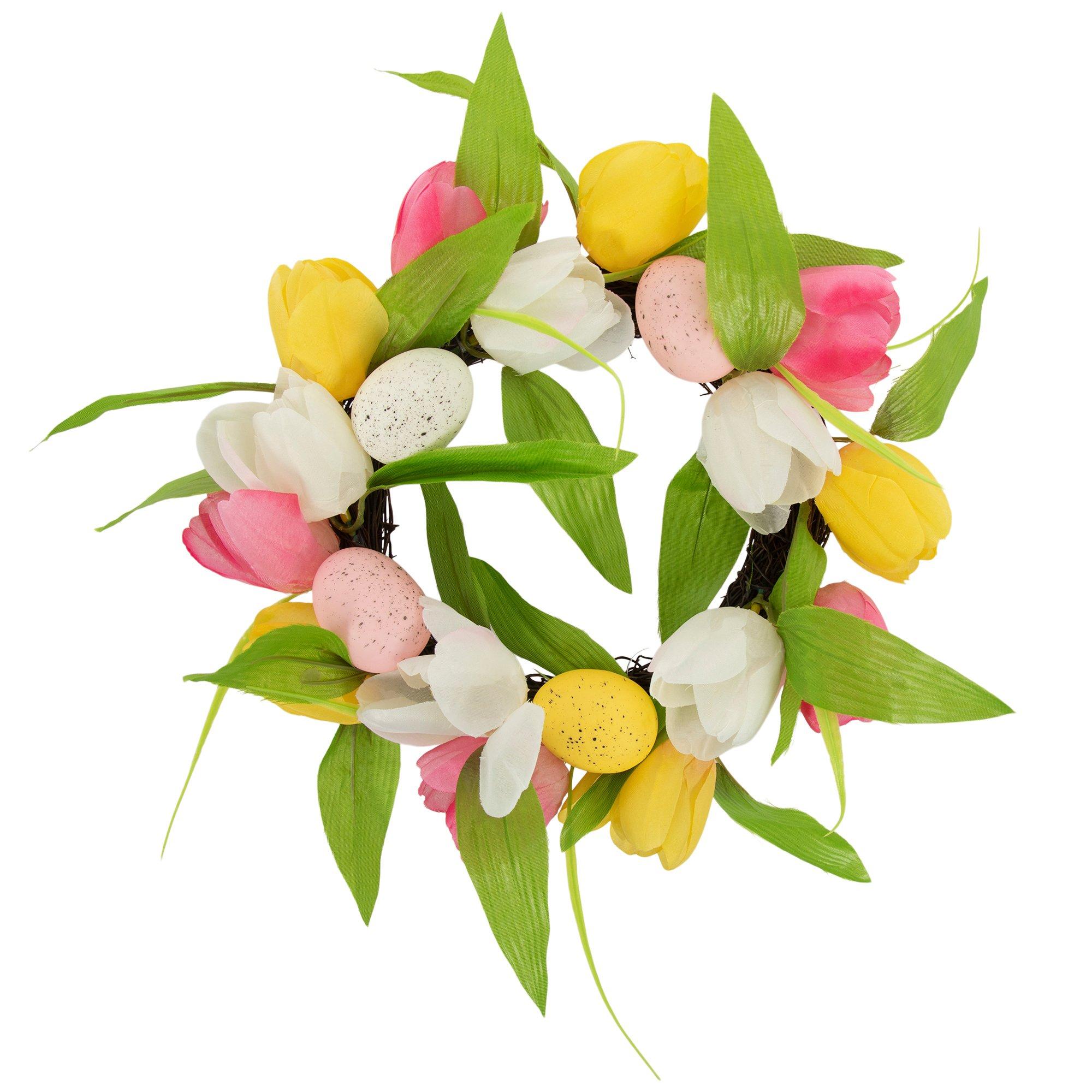 Speckled Eggs &amp; Tulips Wreath