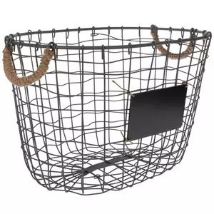 Gray Metal Basket With Chalkboard