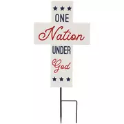 One Nation Under God Cross Garden Stake
