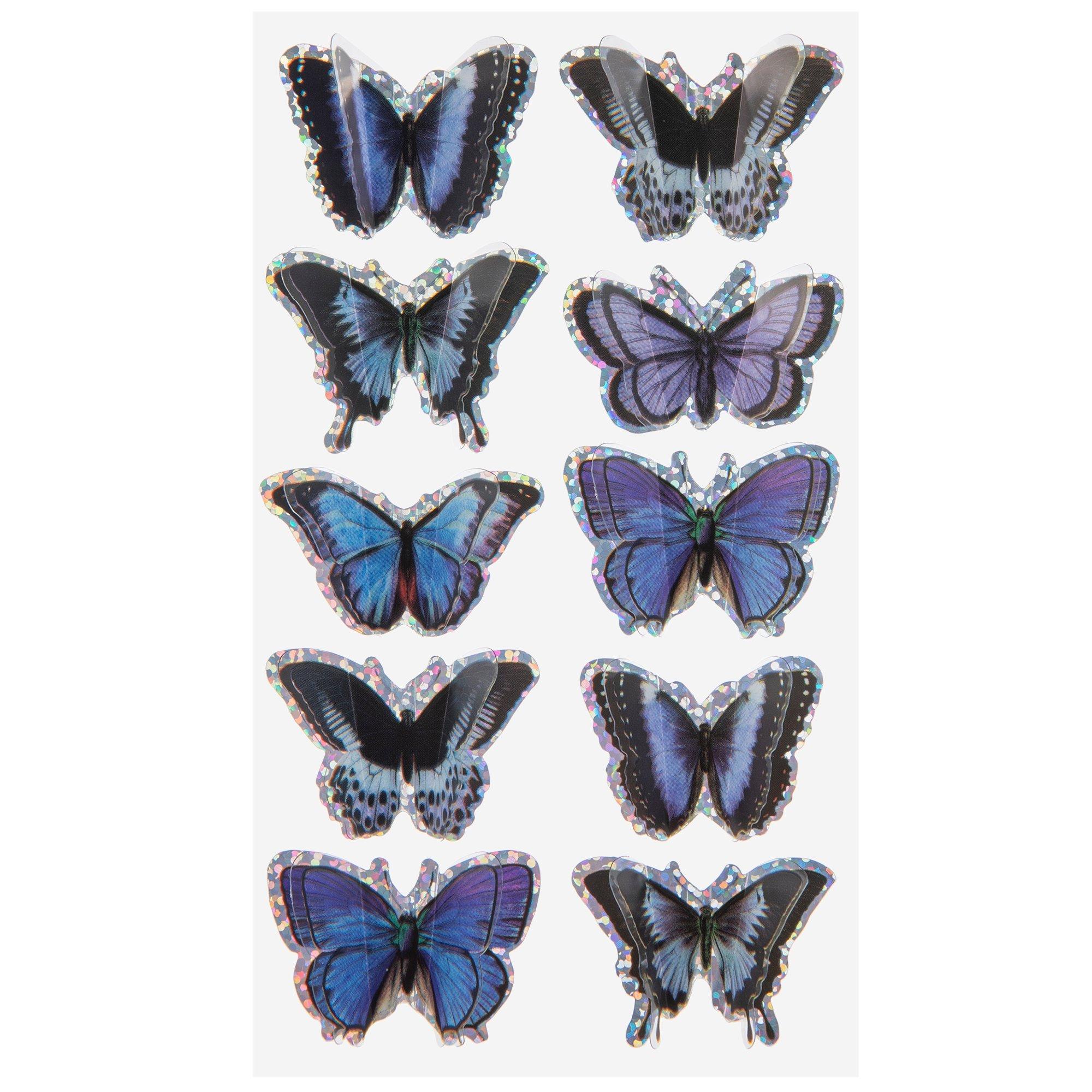 Blue Holographic Butterfly 3D Stickers Hobby Lobby 205886353