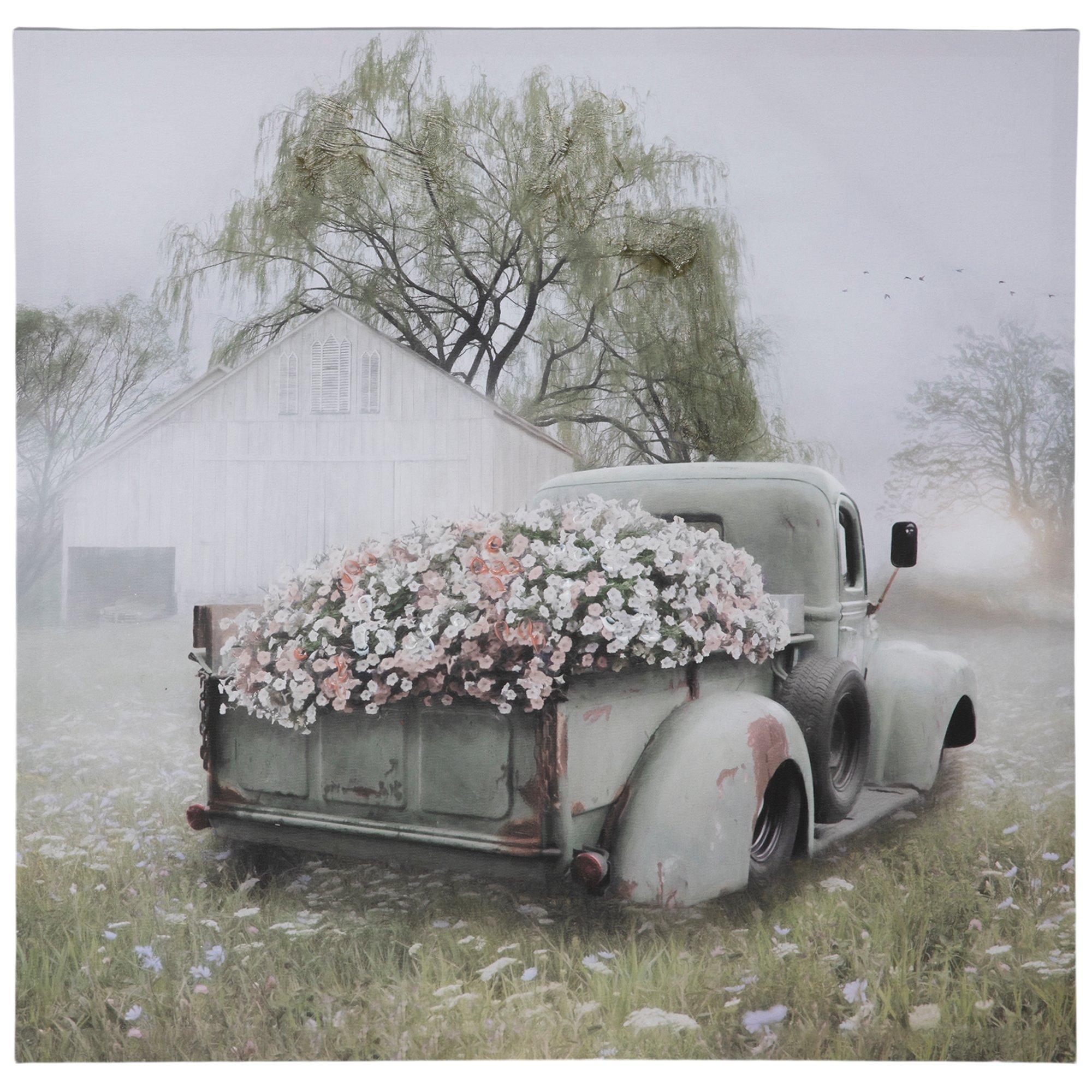 Sage Floral Truck Canvas Wall Decor Hobby Lobby 2059038