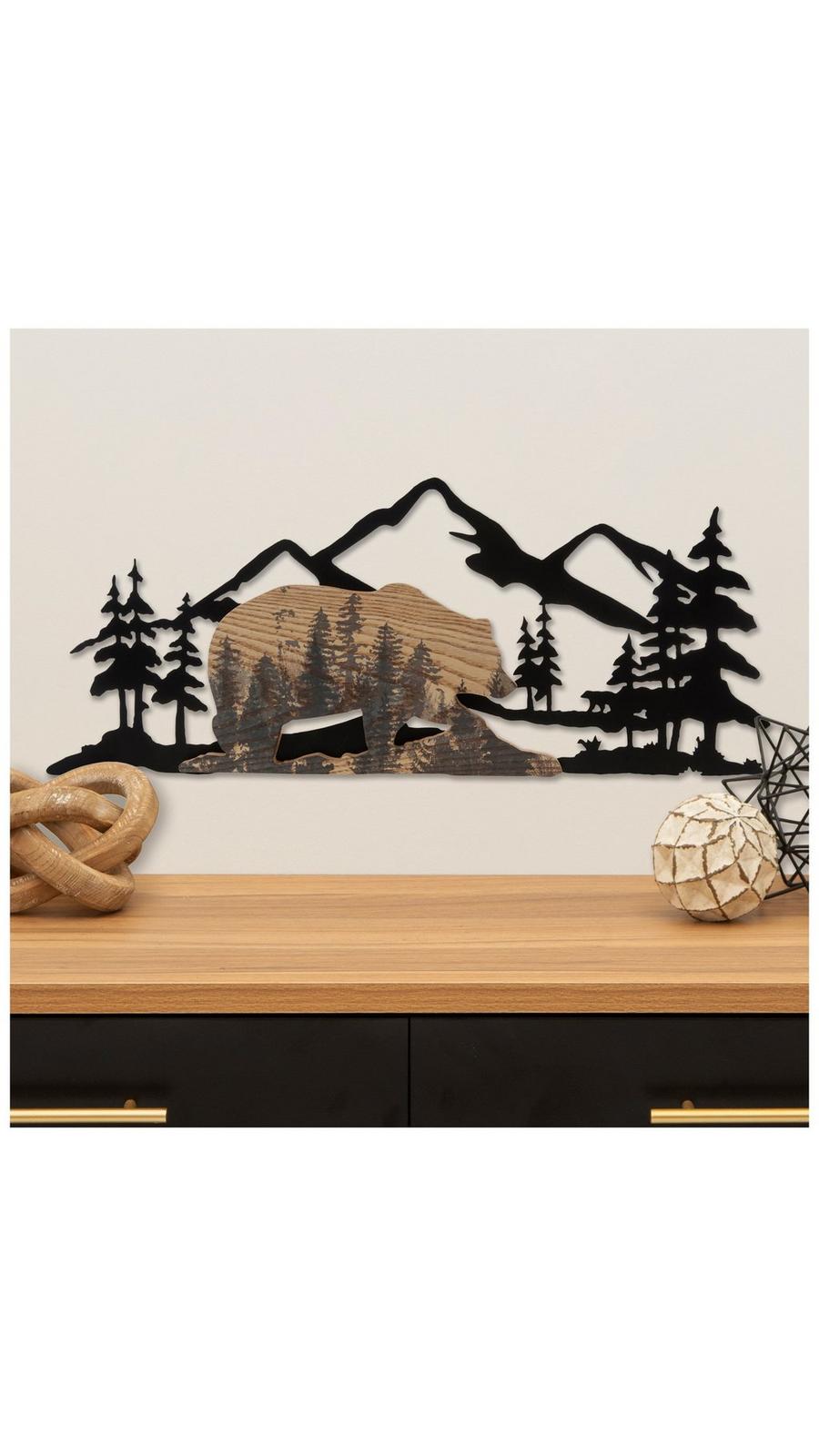 Mountain Bear Silhouette Metal Wall Decor | Hobby Lobby | 2059343, image size:900x1600