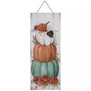Stacked Pumpkins & Flowers Wall Decor