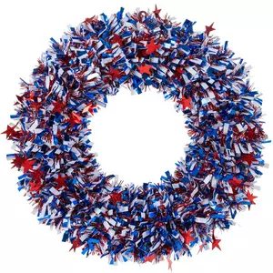 Red, White & Blue Tinsel Wreath