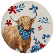 Patriotic Scarf Cow Plate