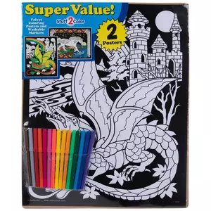 Velvet Coloring Poster 2-Packs w/ Markers Only $1 at Dollar Tree