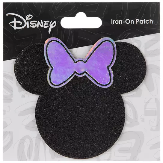 Disney © Minnie Mouse Glasses & Heart - Iron On Patches Adhesive Emblem  Stickers Appliques, Size: 2.83 x 2.52 Inches