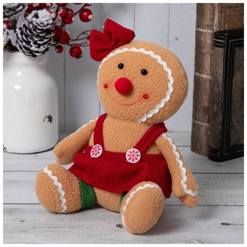 Red Bow Gingerbread Weighted Plush Hobby Lobby 206124317